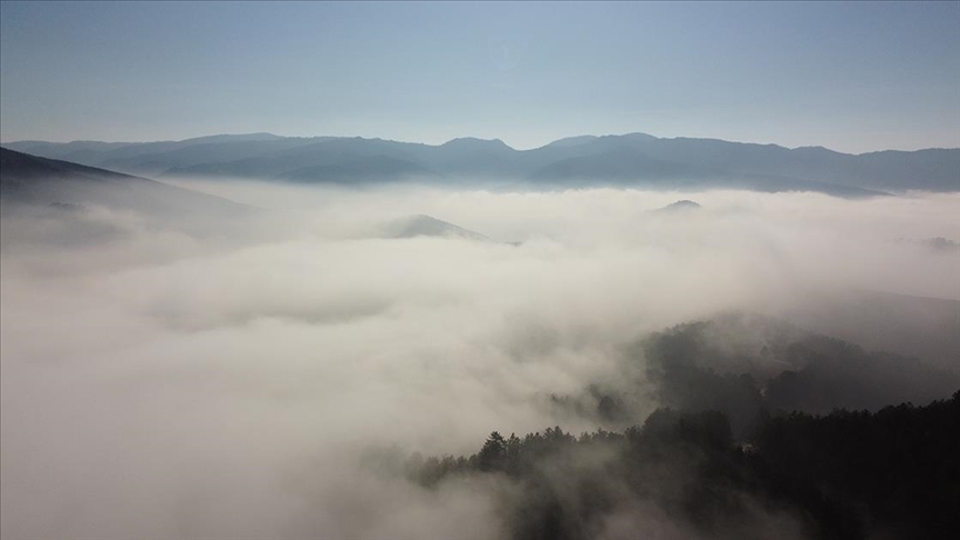 Sisle kaplanan Mudurnu Ovas drone ile grntlendi