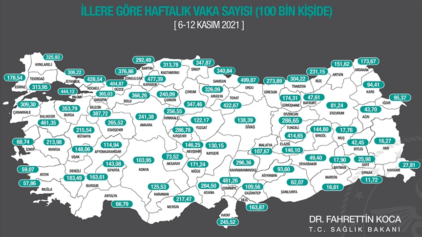 Kovid 19 vaka says stanbul da artt  Ankara da ve zmir de dt