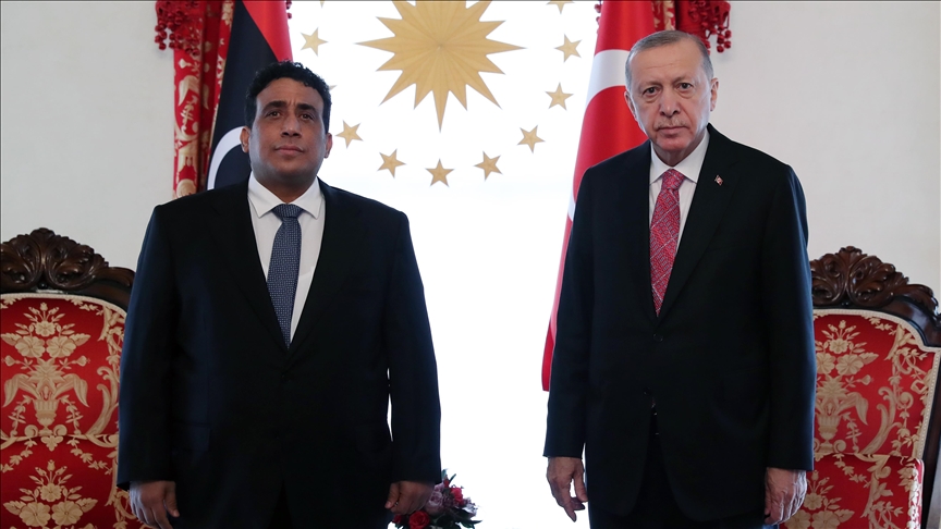 Cumhurbakan Erdoan, Libya Bakanlk Konseyi Bakan Menfi ile grt