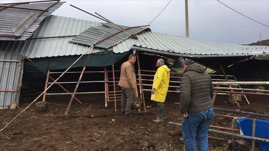 eme de oluan hortum baz evlerin atlarna zarar verdi