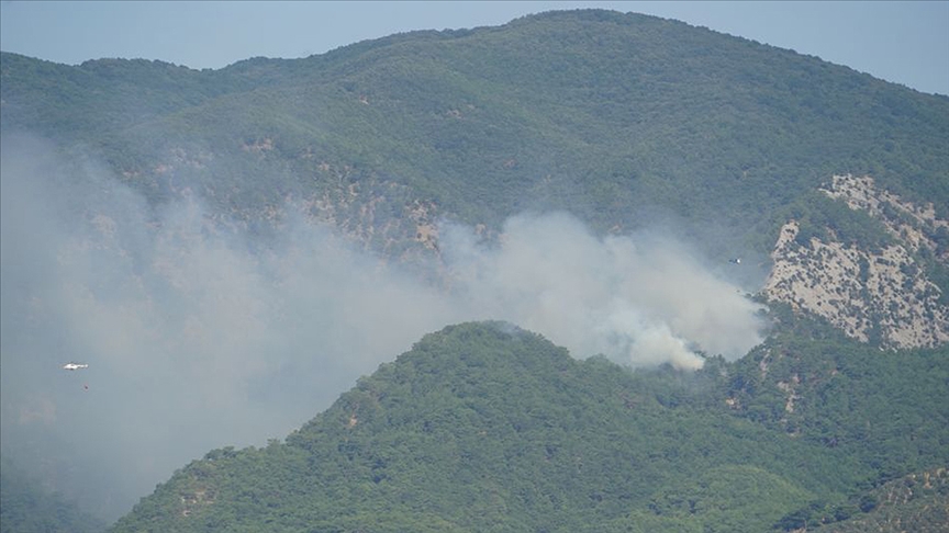 Kazdalar'nda kan orman yangnna havadan ve karadan mdahale ediliyor