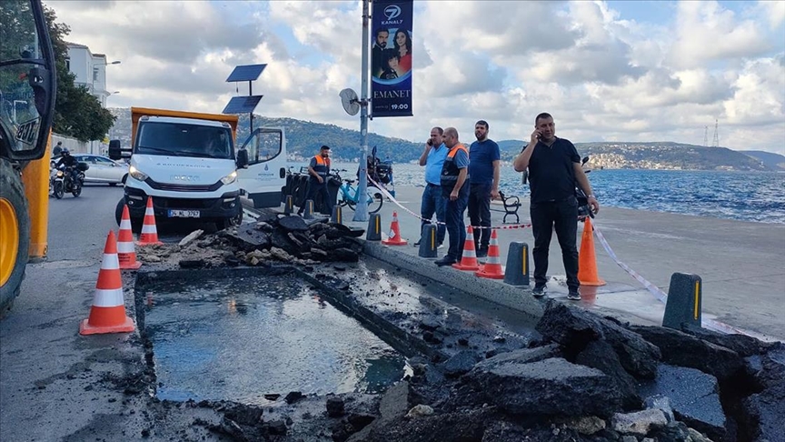 Saryer'deki sahil yolunda kme meydana geldi