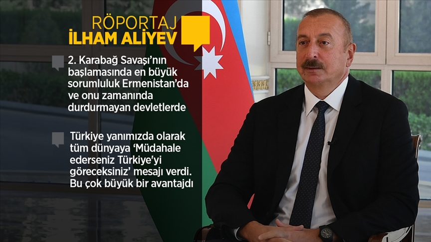 Azerbaycan Cumhurbakan Aliyev 2. Karaba Sava'nn 1. ylnda AA'ya konutu