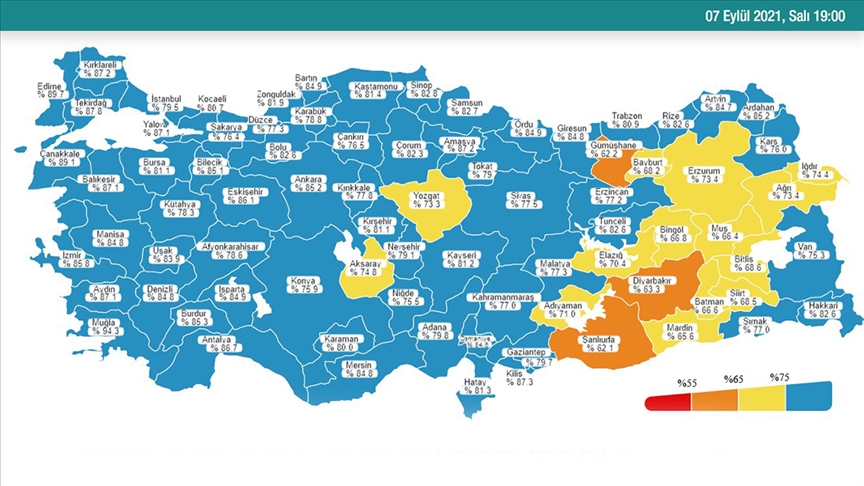 Salk Bakan Koca Kovid-19 risk haritasnda rengi deien illeri paylat